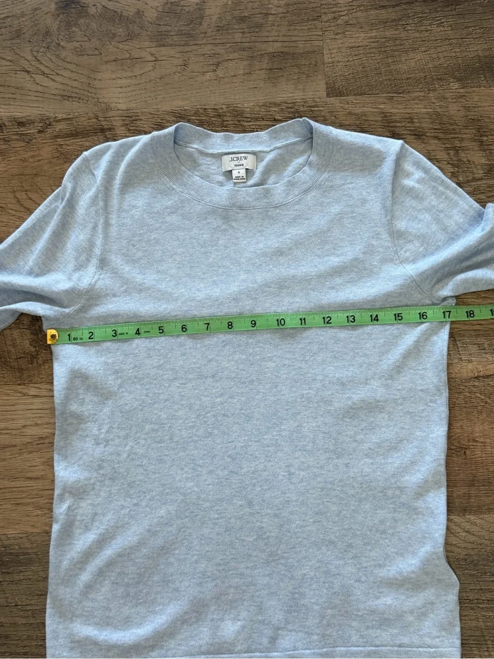 NWT J.Crew Teddie 100% Cotton Crewneck Sweater Light Blue Size Small SP26